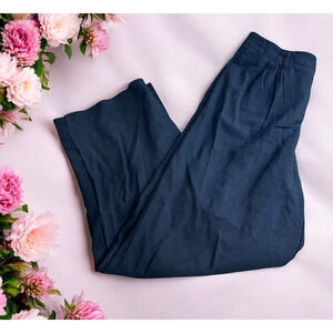 A New Day Black Wide Leg Dress Pants Sz 12 Back Elastic Waist Career Pleated